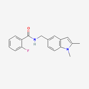 molecular formula C18H17FN2O B2811360 N-[(1,2-dimethylindol-5-yl)methyl]-2-fluorobenzamide CAS No. 852137-33-8