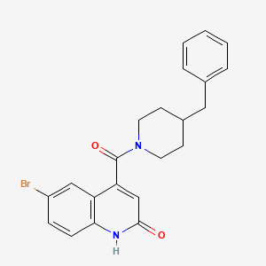 molecular formula C22H21BrN2O2 B2811363 4-(4-benzylpiperidine-1-carbonyl)-6-bromoquinolin-2(1H)-one CAS No. 1448078-00-9