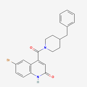 molecular formula C22H21BrN2O2 B2811363 4-(4-苄基哌啶-1-羰基)-6-溴喹啉-2(1H)-酮 CAS No. 1448078-00-9