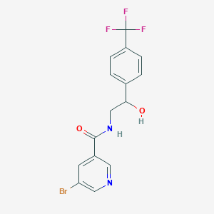 molecular formula C15H12BrF3N2O2 B2811365 5-bromo-N-(2-hydroxy-2-(4-(trifluoromethyl)phenyl)ethyl)nicotinamide CAS No. 1798489-59-4