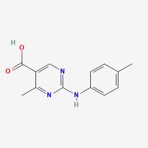 molecular formula C13H13N3O2 B2811370 4-甲基-2-[(4-甲基苯基)氨基]嘧啶-5-甲酸 CAS No. 924834-90-2