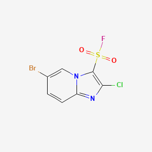 molecular formula C7H3BrClFN2O2S B2811372 6-Bromo-2-chloroimidazo[1,2-a]pyridine-3-sulfonyl fluoride CAS No. 2137668-28-9