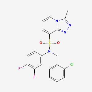molecular formula C20H15ClF2N4O2S B2811381 N-[(2-chlorophenyl)methyl]-N-(3,4-difluorophenyl)-3-methyl-[1,2,4]triazolo[4,3-a]pyridine-8-sulfonamide CAS No. 1251704-12-7