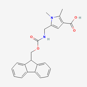 molecular formula C23H22N2O4 B2811383 5-[(9H-Fluoren-9-ylmethoxycarbonylamino)methyl]-1,2-dimethylpyrrole-3-carboxylic acid CAS No. 2138021-09-5