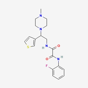 molecular formula C19H23FN4O2S B2811386 N1-(2-fluorophenyl)-N2-(2-(4-methylpiperazin-1-yl)-2-(thiophen-3-yl)ethyl)oxalamide CAS No. 946328-82-1