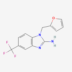 molecular formula C13H10F3N3O B2811396 1-(2-furylmethyl)-5-(trifluoromethyl)-1H-benzimidazol-2-amine CAS No. 878259-07-5
