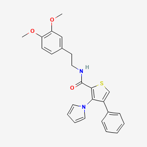 molecular formula C25H24N2O3S B2811399 N-[2-(3,4-dimethoxyphenyl)ethyl]-4-phenyl-3-(1H-pyrrol-1-yl)thiophene-2-carboxamide CAS No. 1207000-89-2