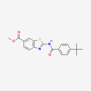 molecular formula C20H20N2O3S B2811401 Methyl 2-(4-(tert-butyl)benzamido)benzo[d]thiazole-6-carboxylate CAS No. 887902-79-6