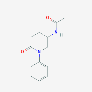molecular formula C14H16N2O2 B2811402 N-(6-Oxo-1-phenylpiperidin-3-yl)prop-2-enamide CAS No. 2411269-63-9