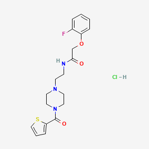 2-(2-fluorophenoxy)-N-(2-(4-(thiophene-2-carbonyl)piperazin-1-yl)ethyl)acetamide hydrochloride