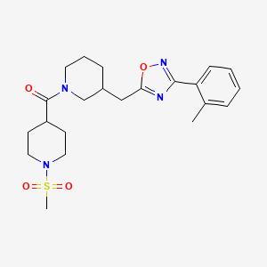 (1-(Methylsulfonyl)piperidin-4-yl)(3-((3-(o-tolyl)-1,2,4-oxadiazol-5-yl)methyl)piperidin-1-yl)methanone