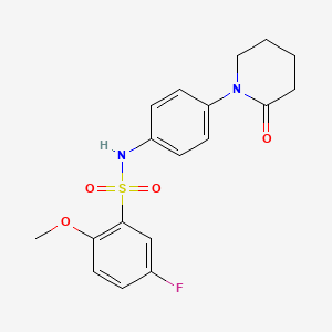 molecular formula C18H19FN2O4S B2811406 5-fluoro-2-methoxy-N-(4-(2-oxopiperidin-1-yl)phenyl)benzenesulfonamide CAS No. 952963-78-9
