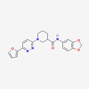 molecular formula C21H20N4O4 B2811407 N-(benzo[d][1,3]dioxol-5-yl)-1-(6-(furan-2-yl)pyridazin-3-yl)piperidine-3-carboxamide CAS No. 1105229-64-8