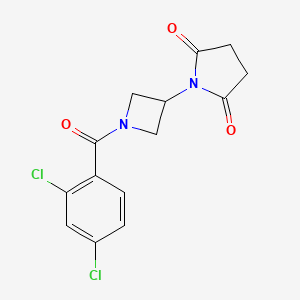 molecular formula C14H12Cl2N2O3 B2811412 1-(1-(2,4-二氯苯甲酰)吖啶-3-基)吡咯啶-2,5-二酮 CAS No. 2034308-01-3