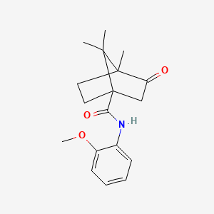 molecular formula C18H23NO3 B2811414 N-(2-methoxyphenyl)-4,7,7-trimethyl-3-oxobicyclo[2.2.1]heptane-1-carboxamide CAS No. 573669-14-4