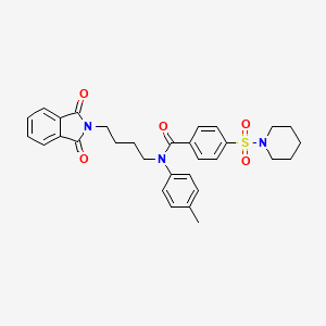 N-(4-(1,3-dioxoisoindolin-2-yl)butyl)-4-(piperidin-1-ylsulfonyl)-N-(p-tolyl)benzamide