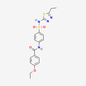 molecular formula C19H20N4O4S2 B2811427 4-ethoxy-N-(4-(N-(5-ethyl-1,3,4-thiadiazol-2-yl)sulfamoyl)phenyl)benzamide CAS No. 307524-02-3
