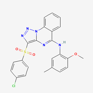 molecular formula C23H18ClN5O3S B2811428 3-[(4-chlorophenyl)sulfonyl]-N-(2-methoxy-5-methylphenyl)[1,2,3]triazolo[1,5-a]quinazolin-5-amine CAS No. 866812-60-4