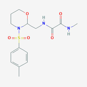 molecular formula C15H21N3O5S B2811430 N1-methyl-N2-((3-tosyl-1,3-oxazinan-2-yl)methyl)oxalamide CAS No. 869071-45-4