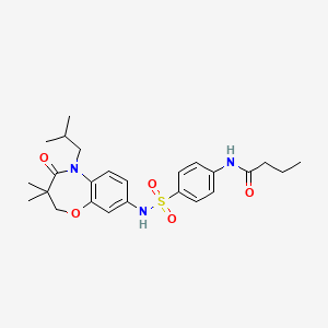 N-(4-(N-(5-isobutyl-3,3-dimethyl-4-oxo-2,3,4,5-tetrahydrobenzo[b][1,4]oxazepin-8-yl)sulfamoyl)phenyl)butyramide