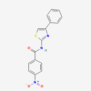 molecular formula C16H11N3O3S B2811435 4-硝基-N-(4-苯基噻唑-2-基)苯甲酰胺 CAS No. 15850-23-4