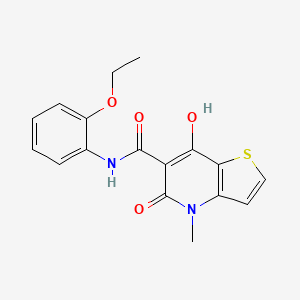 molecular formula C17H16N2O4S B2811440 N-(2-ethoxyphenyl)-7-hydroxy-4-methyl-5-oxo-4,5-dihydrothieno[3,2-b]pyridine-6-carboxamide CAS No. 1251606-52-6