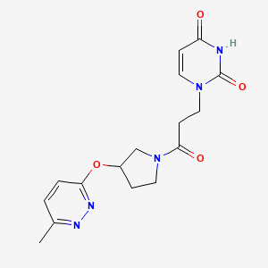 1-(3-(3-((6-methylpyridazin-3-yl)oxy)pyrrolidin-1-yl)-3-oxopropyl)pyrimidine-2,4(1H,3H)-dione