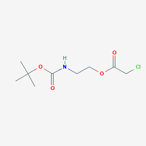 molecular formula C9H16ClNO4 B2811447 2-(叔丁氧羰基氨基)乙基-2-氯乙酸酯 CAS No. 1140502-96-0