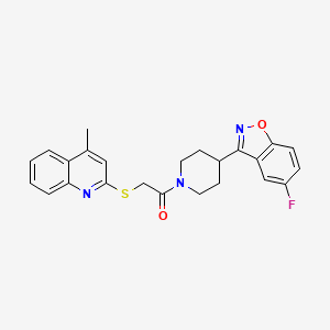 molecular formula C24H22FN3O2S B2811448 1-[4-(5-Fluoro-1,2-benzoxazol-3-yl)-1-piperidinyl]-2-[(4-methyl-2-quinolinyl)thio]ethanone CAS No. 690647-05-3