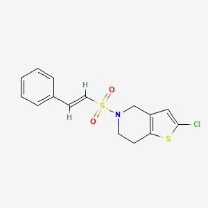 molecular formula C15H14ClNO2S2 B2811455 (E)-2-chloro-5-(styrylsulfonyl)-4,5,6,7-tetrahydrothieno[3,2-c]pyridine CAS No. 2034897-02-2