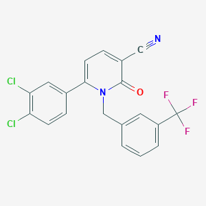6-(3,4-Dichlorophenyl)-2-oxo-1-[[3-(trifluoromethyl)phenyl]methyl]pyridine-3-carbonitrile