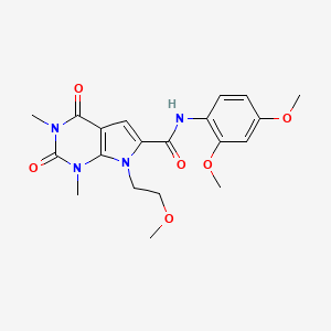 molecular formula C20H24N4O6 B2811465 N-(2,4-dimethoxyphenyl)-7-(2-methoxyethyl)-1,3-dimethyl-2,4-dioxo-2,3,4,7-tetrahydro-1H-pyrrolo[2,3-d]pyrimidine-6-carboxamide CAS No. 1021133-68-5