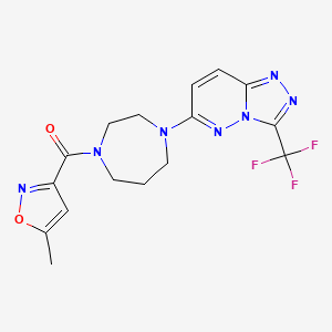 (5-Methyl-1,2-oxazol-3-yl)-[4-[3-(trifluoromethyl)-[1,2,4]triazolo[4,3-b]pyridazin-6-yl]-1,4-diazepan-1-yl]methanone
