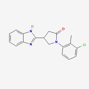 molecular formula C18H16ClN3O B2811472 4-(1H-benzimidazol-2-yl)-1-(3-chloro-2-methylphenyl)pyrrolidin-2-one CAS No. 847394-43-8