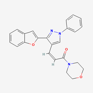 (Z)-3-(3-(benzofuran-2-yl)-1-phenyl-1H-pyrazol-4-yl)-1-morpholinoprop-2-en-1-one