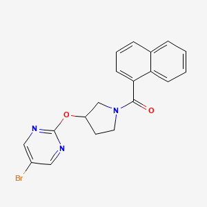 molecular formula C19H16BrN3O2 B2811479 5-Bromo-2-{[1-(naphthalene-1-carbonyl)pyrrolidin-3-yl]oxy}pyrimidine CAS No. 2097910-01-3