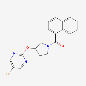 molecular formula C19H16BrN3O2 B2811479 5-溴-2-{[1-(萘-1-甲酰)吡咯啉-3-基]氧基}嘧啶 CAS No. 2097910-01-3