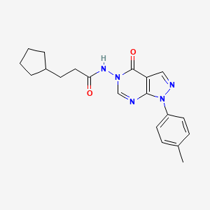 3-cyclopentyl-N-(4-oxo-1-(p-tolyl)-1H-pyrazolo[3,4-d]pyrimidin-5(4H)-yl)propanamide