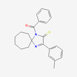 molecular formula C23H24N2OS B2811482 1-Benzoyl-3-(3-methylphenyl)-1,4-diazaspiro[4.6]undec-3-ene-2-thione CAS No. 1223816-55-4