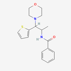 molecular formula C18H22N2O2S B2811483 N-(1-吗啉基-1-(噻吩-2-基)丙-2-基)苯甲酰胺 CAS No. 887205-05-2