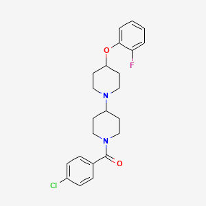 (4-Chlorophenyl)(4-(2-fluorophenoxy)-[1,4'-bipiperidin]-1'-yl)methanone