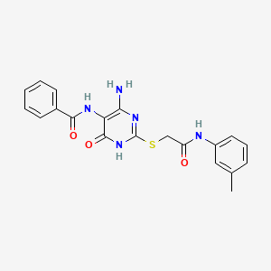 N-(4-amino-6-oxo-2-((2-oxo-2-(m-tolylamino)ethyl)thio)-1,6-dihydropyrimidin-5-yl)benzamide