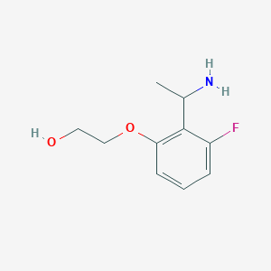 molecular formula C10H14FNO2 B2811501 2-[2-(1-氨基乙基)-3-氟苯氧基]乙醇 CAS No. 1019554-24-5