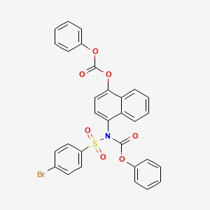 molecular formula C30H20BrNO7S B2811502 苯基(4-溴苯基)磺酰(4-((苯氧羰基)氧基)萘-1-基)氨基甲酸酯 CAS No. 448199-56-2