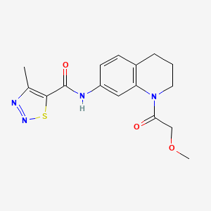 molecular formula C16H18N4O3S B2811506 N-(1-(2-methoxyacetyl)-1,2,3,4-tetrahydroquinolin-7-yl)-4-methyl-1,2,3-thiadiazole-5-carboxamide CAS No. 1207005-23-9