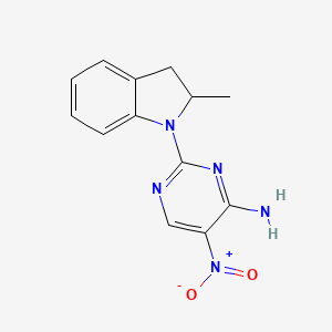 molecular formula C13H13N5O2 B2811509 2-(2-甲基吲哚-1-基)-5-硝基嘧啶-4-胺 CAS No. 1286720-44-2