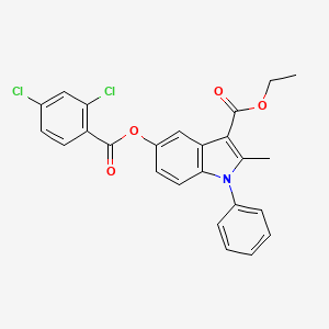 molecular formula C25H19Cl2NO4 B2811513 ethyl 5-((2,4-dichlorobenzoyl)oxy)-2-methyl-1-phenyl-1H-indole-3-carboxylate CAS No. 313662-88-3