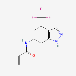 molecular formula C11H12F3N3O B2811531 N-[4-(Trifluoromethyl)-4,5,6,7-tetrahydro-1H-indazol-6-yl]prop-2-enamide CAS No. 2305484-18-6