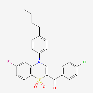 [4-(4-butylphenyl)-6-fluoro-1,1-dioxido-4H-1,4-benzothiazin-2-yl](4-chlorophenyl)methanone