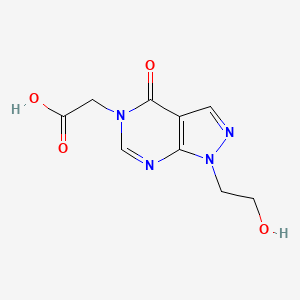 molecular formula C9H10N4O4 B2811548 2-(1-(2-羟乙基)-4-氧代-1,4-二氢-5H-吡唑并[3,4-d]嘧啶-5-基)乙酸 CAS No. 2097936-00-8